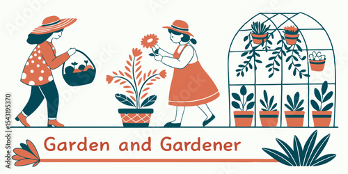 Two women gardening in a greenhouse setting