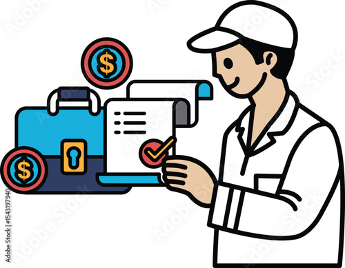 A man is holding a piece of paper with a check on it