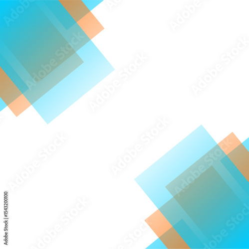 Abstract Geometric Background Overlapping Blue and Peach Squares Design