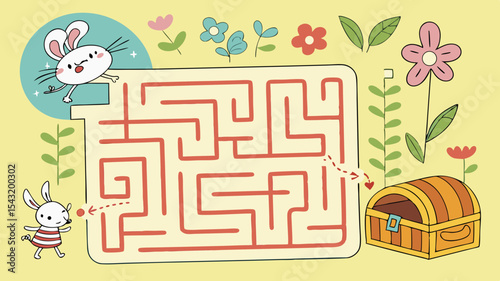 Simple Maze Game Icon - Child-Friendly Design

