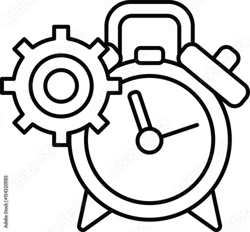 clock with a gear next to it