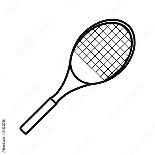 Simple tennis racket line art