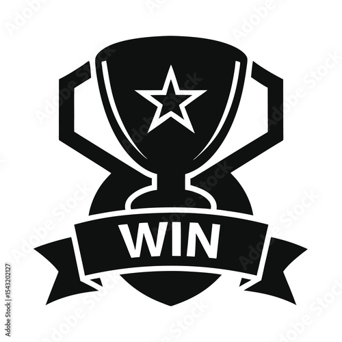 Trophy icon symbol for victory and win