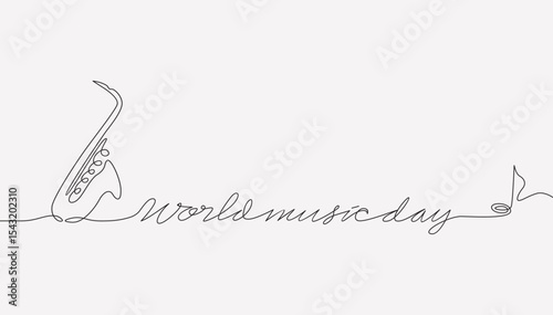 Hand drawn of World music day, vector illustration