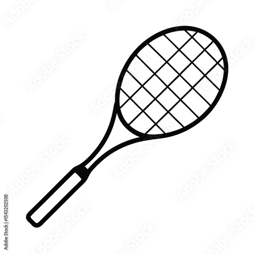 Simple tennis racket line art