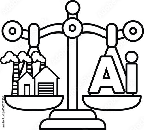 A scale with the word AI on it
