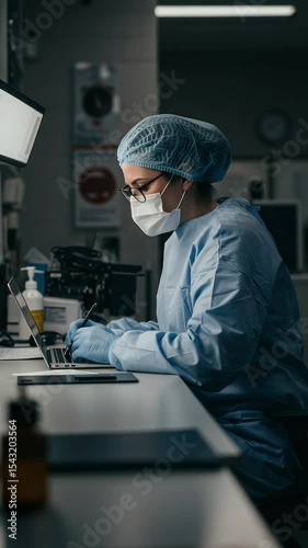 Realistic Video Doctor with Medical Mask Healthcare In Hospital