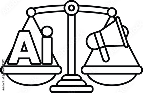 A scale with a microphone on the right side and the letters AI on the left side