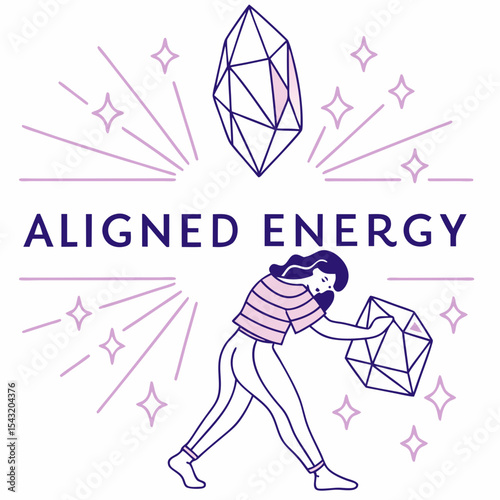 Woman aligning energy crystals spiritual wellness healing
