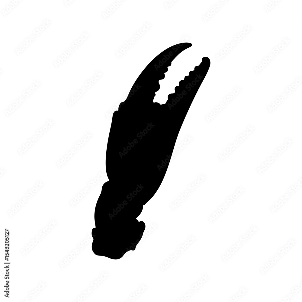 Crab claw silhouette vector flat illustration design.