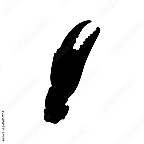 Crab claw silhouette vector flat illustration design.