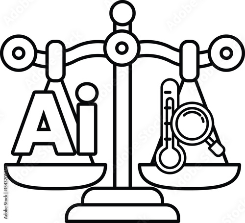 A scale with the letters AI on one side and a thermometer on the other