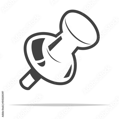 Drawing pin outline icon transparent vector isolated