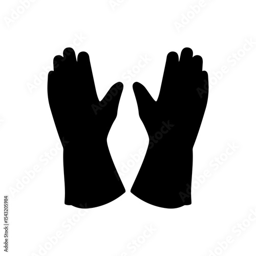 Welding gloves silhouette vector flat illustration design.