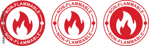 Non Flammable Sticker Label – Safety Icon Stamp Vector for Packaging