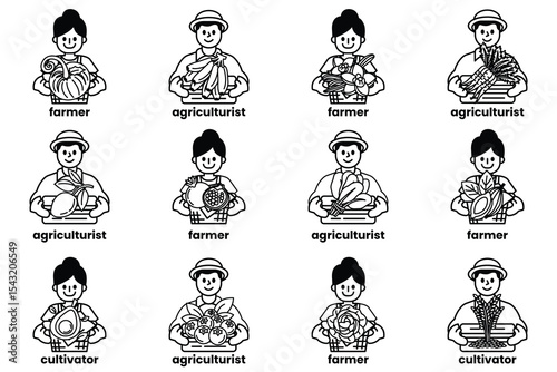 A group of people are holding baskets of vegetables and fruits