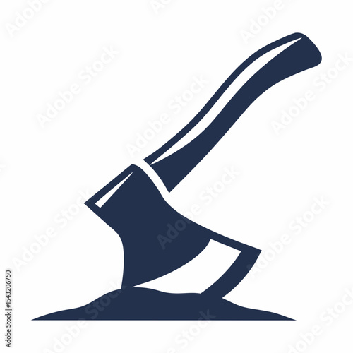 Minimal Lumberjack Vector Axe Logo for Woodworking and Forestry.