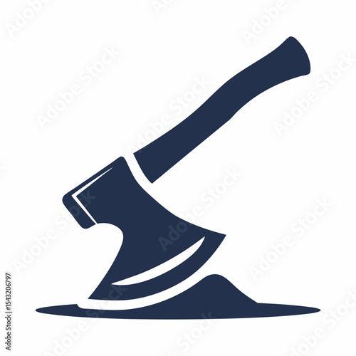 Minimal Lumberjack Vector Axe Logo for Woodworking and Forestry.