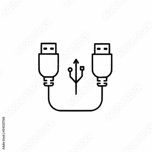 USB cable with two connectors and type A connections  