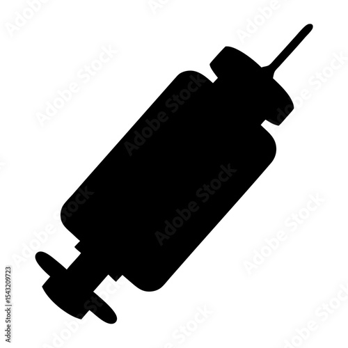 Silhouette of a syringe, an image depicting medical equipment, health and vaccines