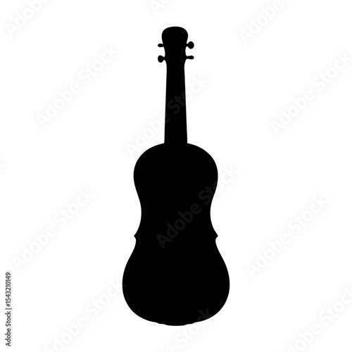 Silhouette of a classical stringed instrument, possibly a violin or viola