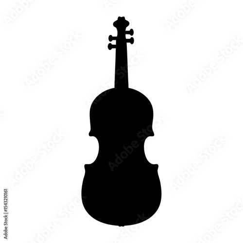 Black silhouette of a classic violin representing musical arts and performance