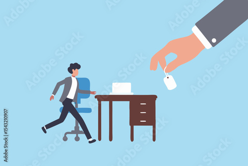 Employee Incentive or Bribe Concept with Businessman Running Towards Tag Offered by Giant Hand Business Motivation and Ethics