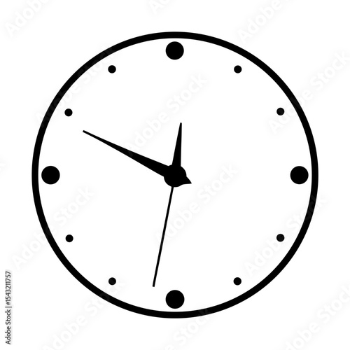 Simple analog clock illustration showing ten minutes to ten o'clock time