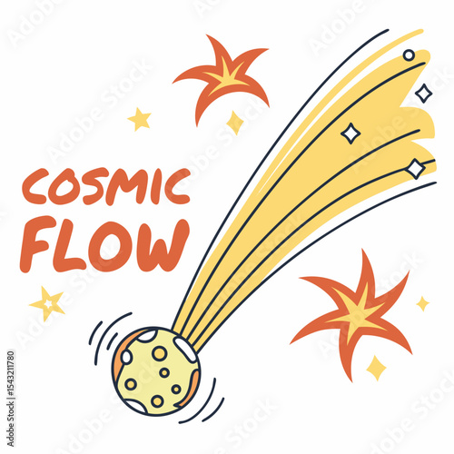 Cosmic flow celestial body shooting star space galaxy universe