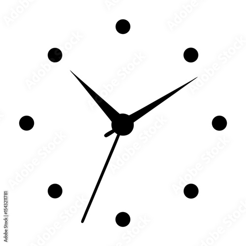 Stylized Analog Clock Face Displaying the Time of 1 07 33