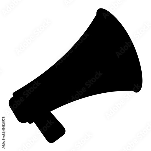 Silhouette of a megaphone used for announcements and amplifying voices