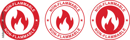 Non Flammable Label – Safety Icon Stamp Vector