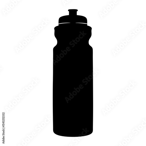 Silhouette of a typical cycling or sports water bottle with screw top