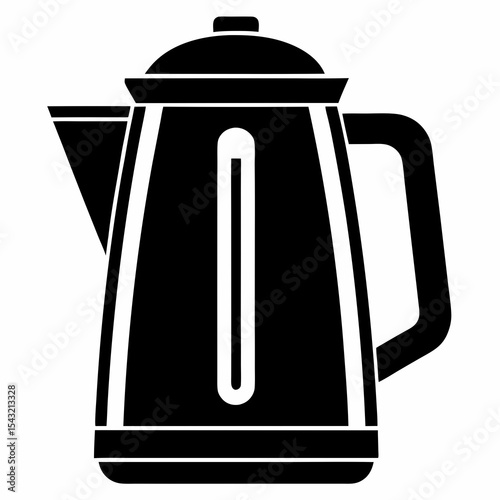 electric kettle silhouette vector black on white background