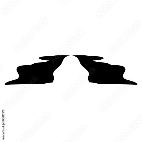Abstract depiction of mountain peak in silhouette and high contrast image