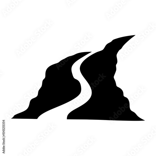 Black and white abstract image featuring a river flowing through rocks
