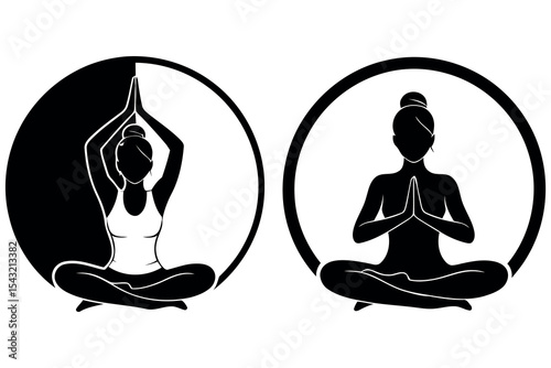Creative Yoga Poses in Meditation Circle Art