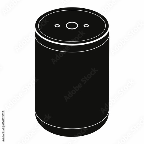 smart speaker silhouette vector black on white backgroun