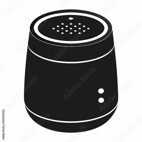 smart speaker silhouette vector black on white backgroun