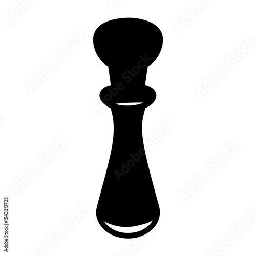 Elegant Black Silhouette of a Carafe with Bulbous Stopper on White Background
