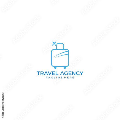 Travel agency vector logo with palm tree, aeroplane, global map, sun, and birds featuring logo for travel company 