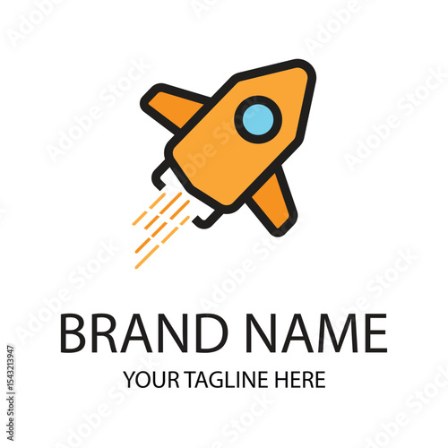 Modern rocket launch logo for tech startups, logo for business company