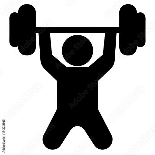 Silhouette of a person lifting a barbell, representing strength and fitness