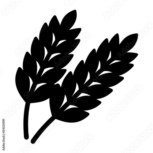 Silhouette of two wheat stalks symbolizing abundance and harvest celebration