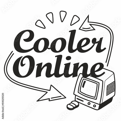 Retro cooler online vintage computer design graphic