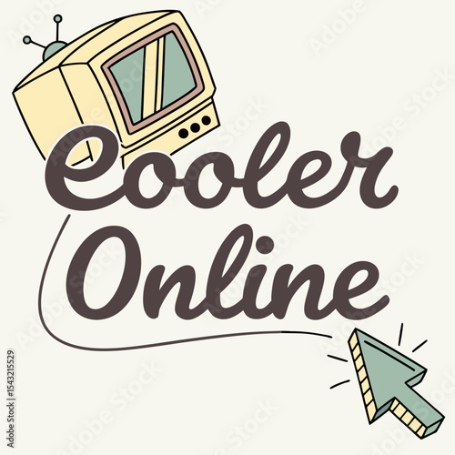 Retro tv cooler online illustration design