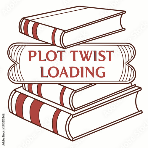Plot twist loading stack of books literary surprise