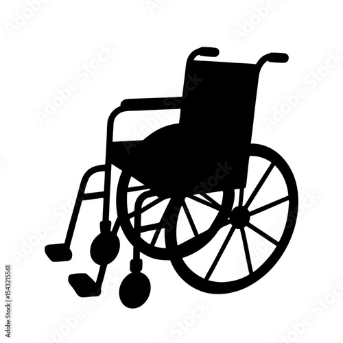 Silhouette illustration of a wheelchair representing accessibility and inclusion for individuals with disabilities