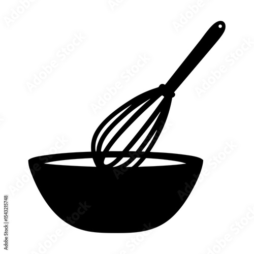 Minimalist Black and White Image of Whispering in a Bowl for Cooking