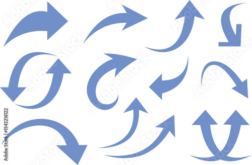 Collection of Blue Hand-Drawn Arrows